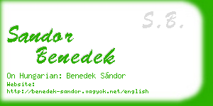 sandor benedek business card